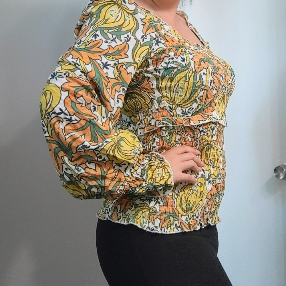 Anthropology Smocked Floral Top - Picture 6 of 6